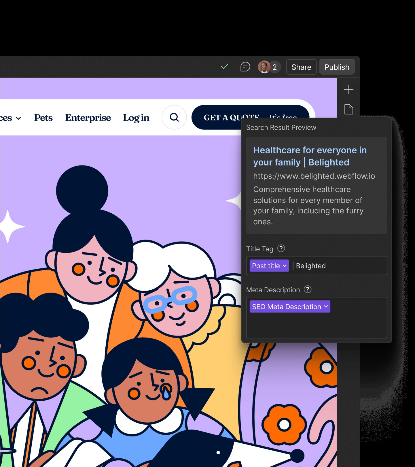 Webflow CMS and design workflow for a small business marketing site