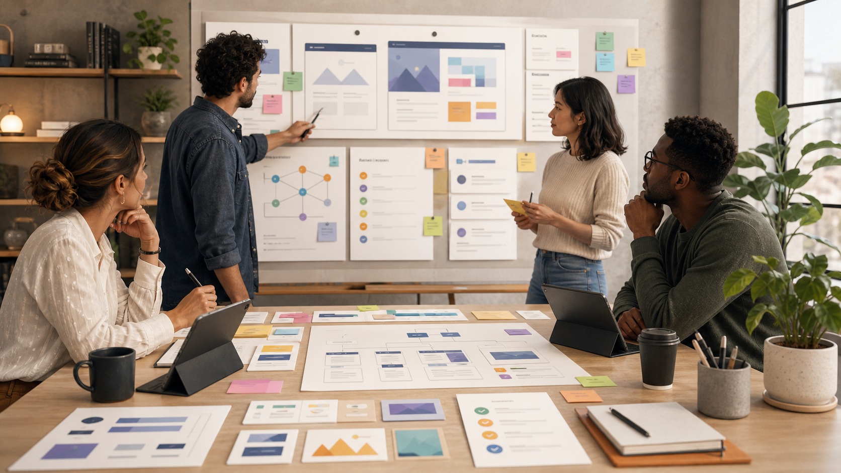 Editorial planning board for a Webflow marketing and CMS site launch
