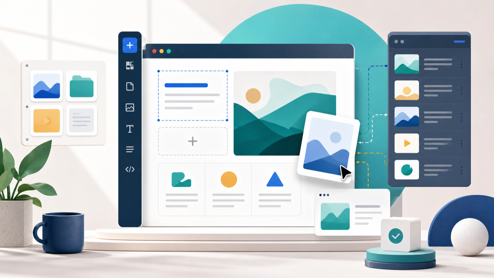 Webflow visual builder and CMS interface