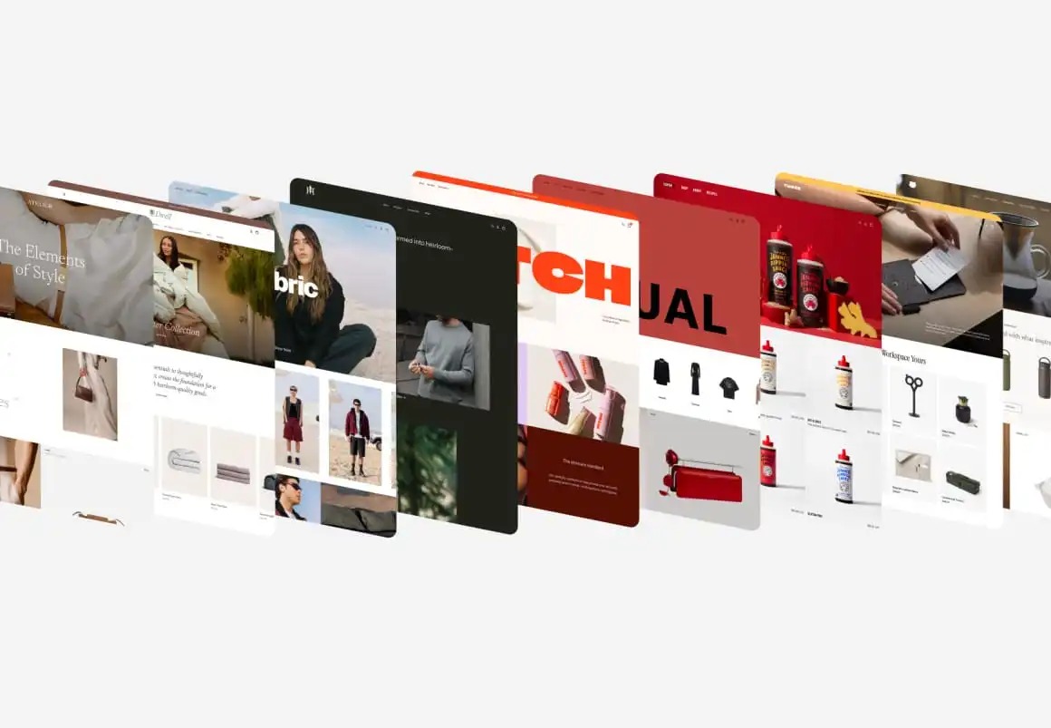 Shopify store themes montage